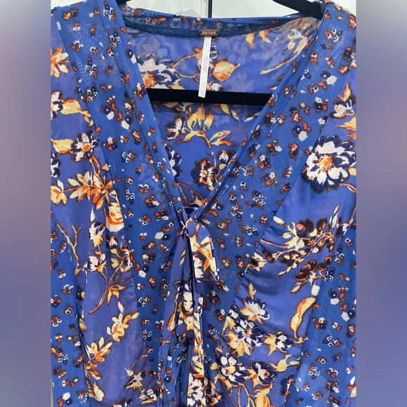 Blue free people mesh top - Picture 2 of 2